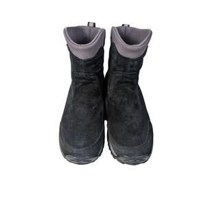 Merrell Waterproof Women's Winter Boots Black Gray Suede Slip-on Size 6.5